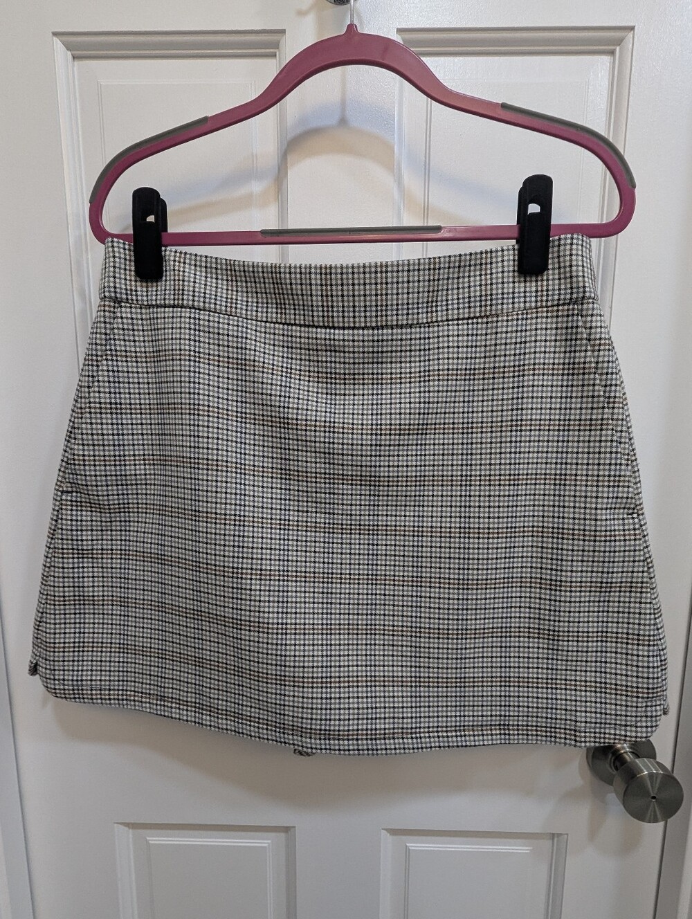Zara Checkered Houndstooth Skort Faux Skirt Size XL
